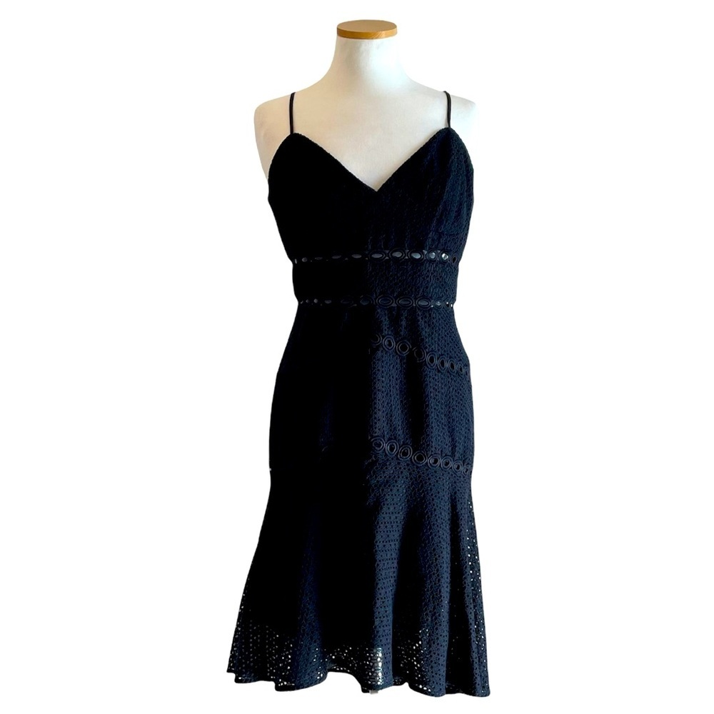 Bardot Ariana Dress Fit and Flare Eyelet High Low